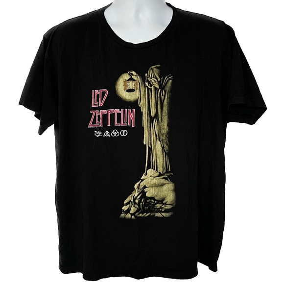 Led Zeppelin T-Shirt Zoso Hermit Lantern Black Stairway To Heaven Tee XL Black - Picture 1 of 5